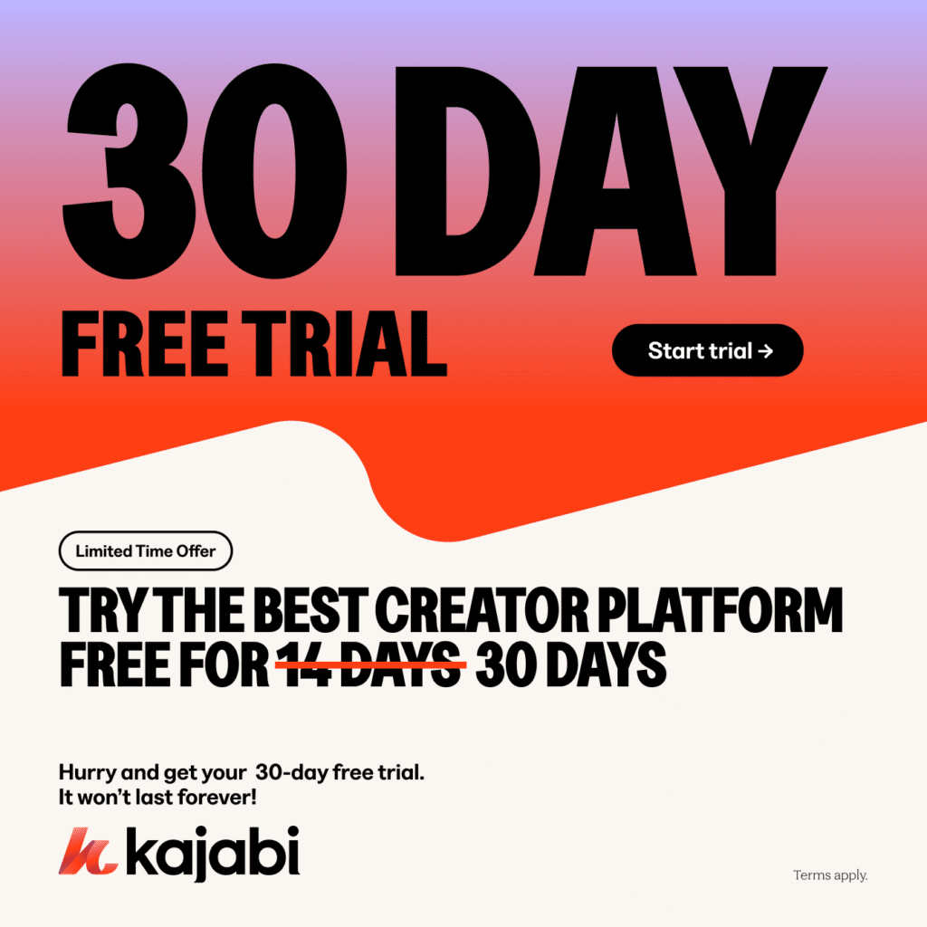 kajabi 30 day free trial